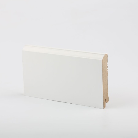 W28-100 мм белый напольный плинтус МДФ