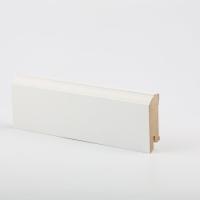 W28-60 мм белый напольный плинтус МДФ