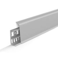 плинтус пвх Деконика D70 002 Светло-серый (ideal Deconika 70х21х2200 мм)