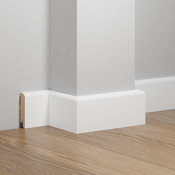 Плинтус напольный МДФ Ликорн К-02 Белый 70х16х2050 мм