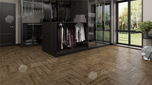 Ламинат Alpine Floor коллекции HERRINGBONE 12 PRO Ламинат Бордо LF106-10