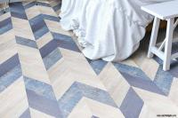 Пробковые полы c фотопечатью CORKSTYLE (КОРКСТАЙЛ) CHEVRON BLUE