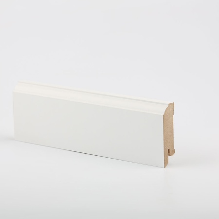 W28-60 мм белый напольный плинтус МДФ