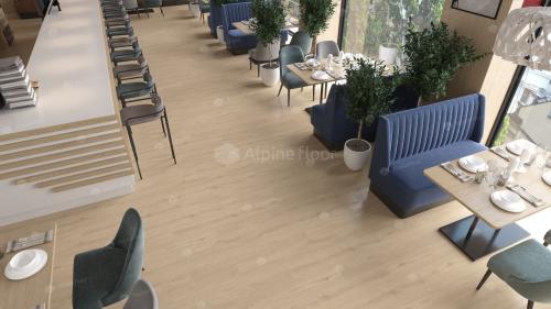 Кварц-виниловая напольная плитка серии ALPINE FLOOR EASY LINE Дуб Ваниль ЕСО 3-4