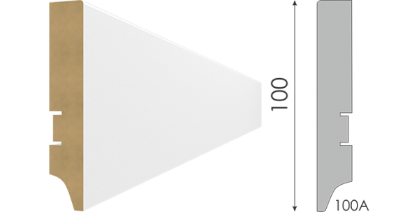 Напольный плинтус МДФ STELLA 100А Белый