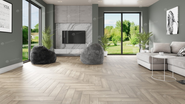 Напольная каменно-полимерная плитка серии ALPINE FLOOR PARQUET LIGHT SPC ламинат ДУБ НАТУРАЛЬНЫЙ ОТБЕЛЕННЫЙ ЕСО 13-5