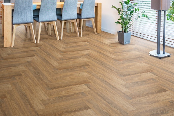 SPC ламинат елка FloorFactor Herringbone Tobacco Braun Oak HB.15