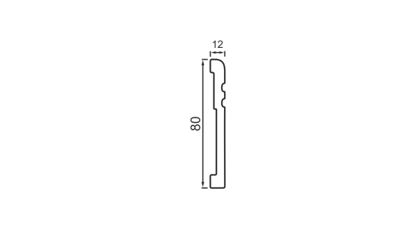 Напольный Плинтус под покраску Marca Bello PM080.12 (80*12*2000мм)
