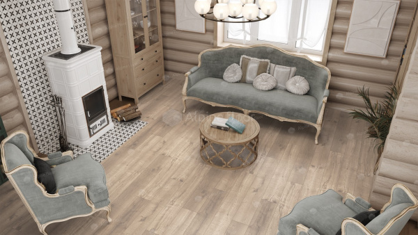 Каменно-полимерная напольная плитка серии ALPINE FLOOR REAL WOOD SPC ламинат Дуб натуральный ECO 2-5