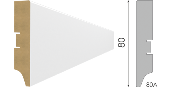 Напольный плинтус МДФ STELLA 80А Белый