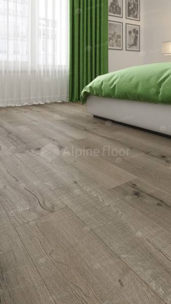 Каменно-полимерная напольная плитка серии ALPINE FLOOR REAL WOOD SPC ламинат Дуб Verdan ECO 2-4