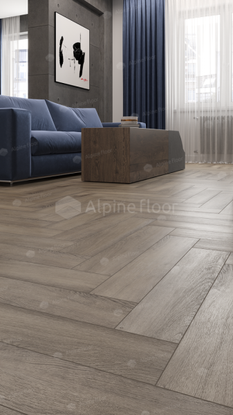 Напольная каменно-полимерная плитка серии ALPINE FLOOR PARQUET LIGHT SPC ламинат Дуб Исида ЕСО 13-15