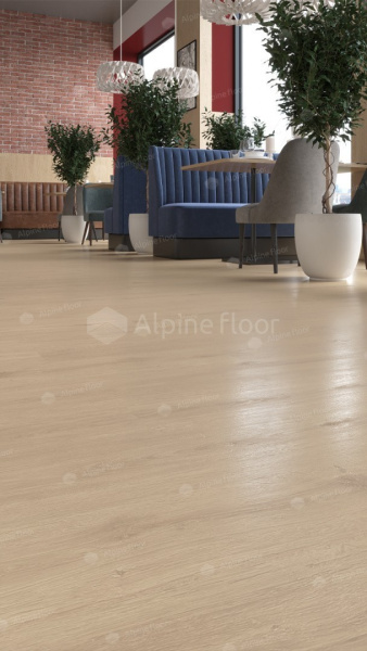 Кварц-виниловая напольная плитка серии ALPINE FLOOR EASY LINE Дуб Ваниль ЕСО 3-4