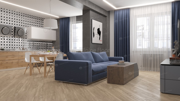 Кварц-виниловая напольная плитка серии ALPINE FLOOR SEQUOIA Секвойя Коньячная ЕСО 6-2 LVT