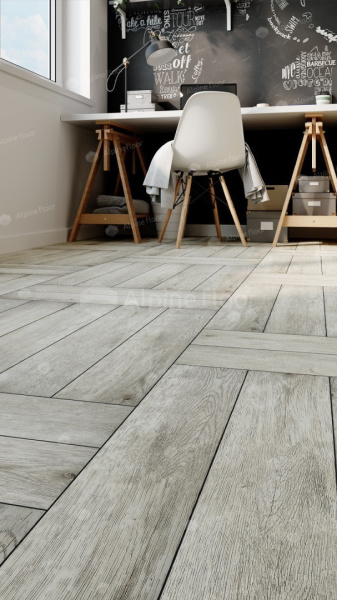 Каменно-полимерная напольная плитка серии ALPINE FLOOR EXPRESSIVE PARQUET SPC ламинат Снежная лавина ECO 10-5